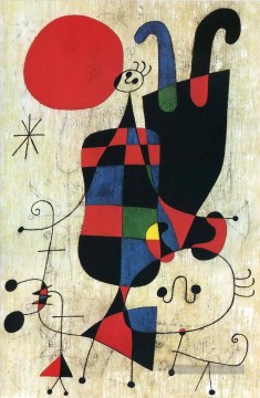 Joan Miró œuvres - Figures et Chien devant le Soleil Joan Miro